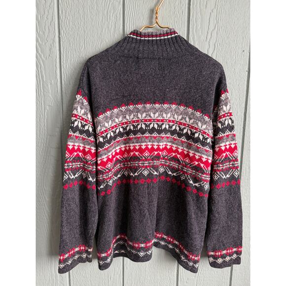 Vintage Tiara International Fair Isle Zip-Up Sweater, Large - Picture 6 of 6